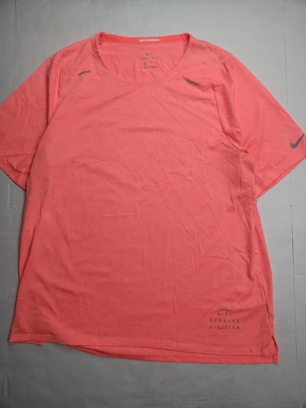 Nike Running Dri-Fit Men's Large Orange Lightweight Short Sleeve T-Shirt